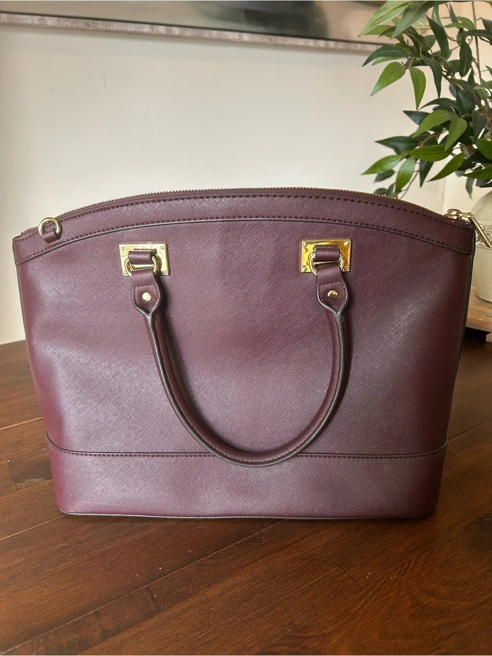Brand New Anne Klein New Recruits Dome Satchel – Burgundy / Wine